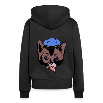 Cat’s Head Sailor Sailor Ship Ahoi maritim - Sweat à capuche Premium bio Femme - noir - Dos - Julia (174cm)
