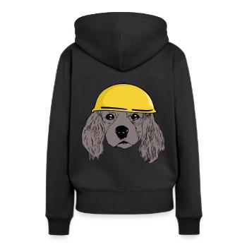Dog Head Casque de sécurité de chien Chantier de construction Emploi commercial - Sweat à capuche Premium bio Femme - noir - Dos - Julia (174cm)