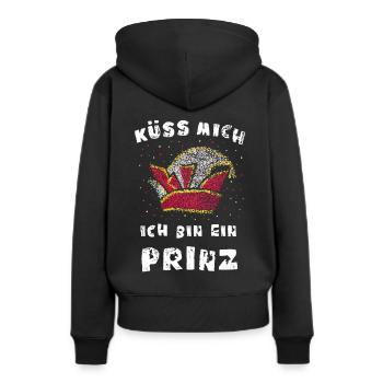 Narrenkappe Karneval Köln Prinz Prinzenkappe - Frauen Premium Bio Hoodie - Schwarz - Hinten - Julia (174cm)