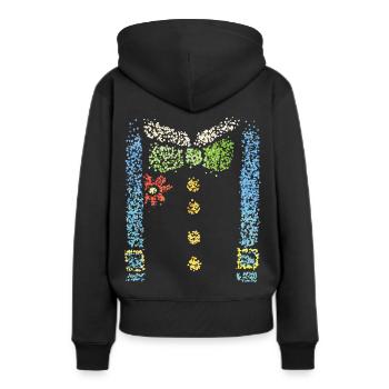 Kostümersatz Karneval Clown Clique Fasching Jeck - Frauen Premium Bio Hoodie - Schwarz - Hinten - Julia (174cm)