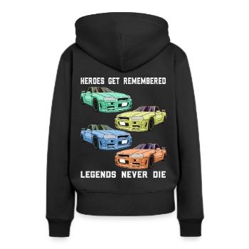 Tuner PS pour voitures de sport - Légende - Sweat à capuche Premium bio Femme - noir - Dos - Julia (174cm)
