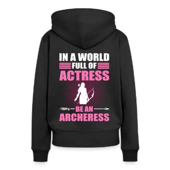 Bogenschiessen Bogenschütze Bogen Pfeil Bogenschüt - Frauen Premium Bio Hoodie - Schwarz - Hinten - Julia (174cm)