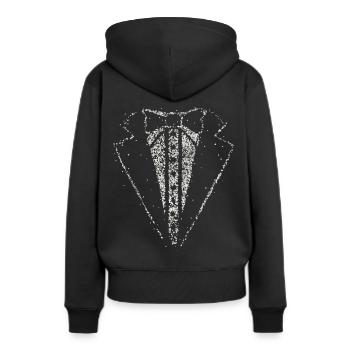 Anzug Smoking Fasching Kostümersatz Frack Karneval - Frauen Premium Bio Hoodie - Schwarz - Hinten - Julia (174cm)