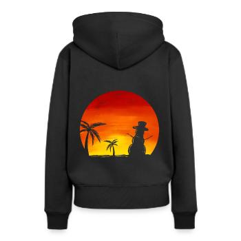 Sundown Snowman Under Palm Trees Beach Christmas - Frauen Premium Bio Hoodie - Schwarz - Hinten - Julia (174cm)