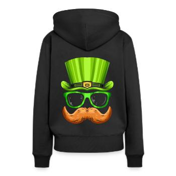 Chapeau vert barbe rouge et costume de lunettes pour St. - Sweat à capuche Premium bio Femme - noir - Dos - Julia (174cm)