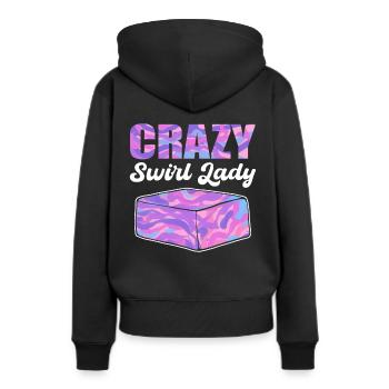 Crazy Swirl Lady Savon Fabrication Savon Cuisson - Sweat à capuche Premium bio Femme - noir - Dos - Julia (174cm)