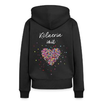 Kölnerin Köln Närrin Karneval Fasching Konfetti - Frauen Premium Bio Hoodie - Schwarz - Hinten - Julia (174cm)
