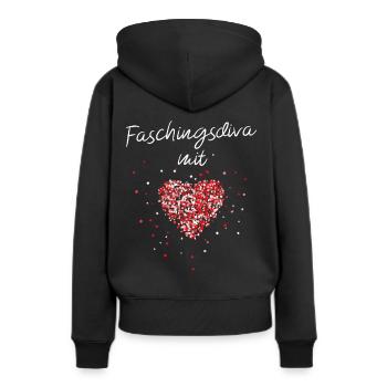 Köln Rot Weiss Närrin Fasching Karneval Konfetti - Frauen Premium Bio Hoodie - Schwarz - Hinten - Julia (174cm)