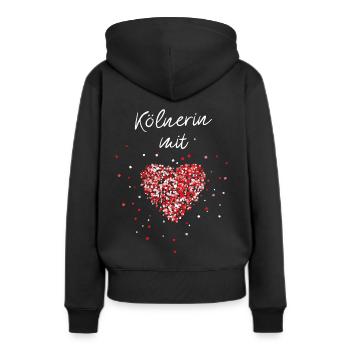 Kölnerin Fasching Karneval Weiberfasnacht Geschenk - Frauen Premium Bio Hoodie - Schwarz - Hinten - Julia (174cm)