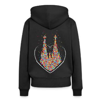 Cologne Cathédrale de Cologne Carnaval Carnaval Fastelovend - Sweat à capuche Premium bio Femme - noir - Dos - Julia (174cm)