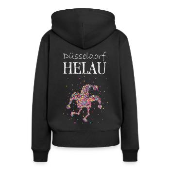 Düsseldorf Helau Karneval Fasching Konfetti Helau - Frauen Premium Bio Hoodie - Schwarz - Hinten - Julia (174cm)