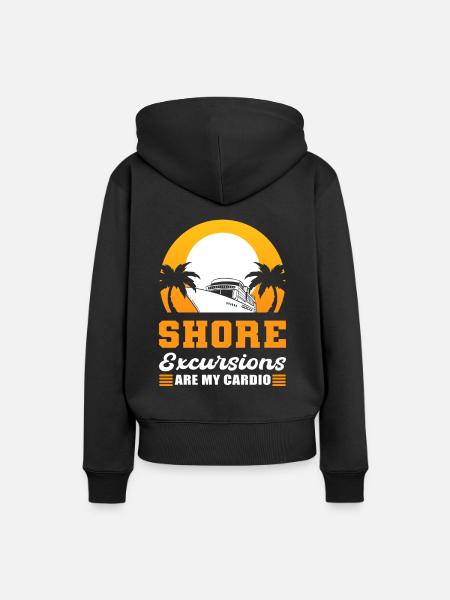 Shore Excursions Are My Cardio Cruising Vacation - Frauen Premium Bio Hoodie - Schwarz