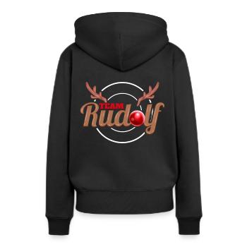 L’équipe Rudolph avec le nez de Rudolph pour une fête - Sweat à capuche Premium bio Femme - noir - Dos - Julia (174cm)