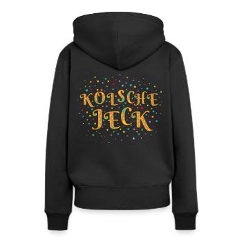Kölsche Jeck Karneval Fastelovend Karnevalsjeck - Frauen Premium Bio Hoodie - Schwarz - Hinten - Julia (174cm)