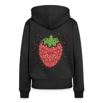 Costume de fraise Remplacement Carnaval Cadeau Carnaval - Sweat à capuche Premium bio Femme - noir - Dos - Julia (174cm)