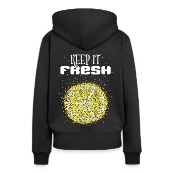 Costume de citron Remplacement Carnaval Cadeau Carnaval - Sweat à capuche Premium bio Femme - noir - Dos - Julia (174cm)