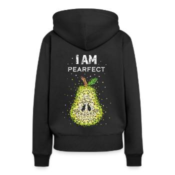 Costume de poire Remplacement Carnaval Confettis - Sweat à capuche Premium bio Femme - noir - Dos - Julia (174cm)