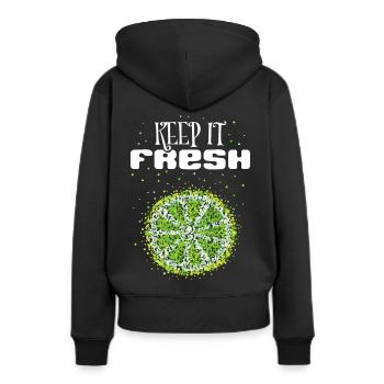 Remplacement du costume de chaux Carnaval Confettis - Sweat à capuche Premium bio Femme - noir - Dos - Julia (174cm)