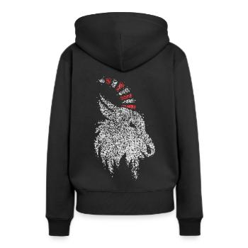 Geißbock Cologne Cologne Rouge Blanc Carnaval Confettis - Sweat à capuche Premium bio Femme - noir - Dos - Julia (174cm)