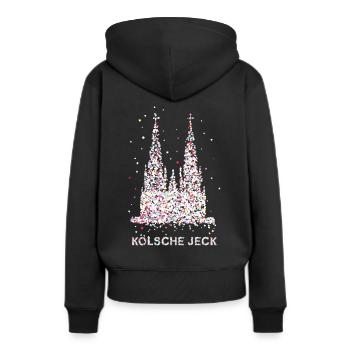 Confettis au cœur Carnaval Fastelovend Carnaval - Sweat à capuche Premium bio Femme - noir - Dos - Julia (174cm)