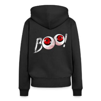 Globes oculaires BOO effrayants pour Halloween - Sweat à capuche Premium bio Femme - noir - Dos - Julia (174cm)