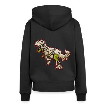 Dinosaure enveloppé dans des bandages comme un costume de maman - Sweat à capuche Premium bio Femme - noir - Dos - Julia (174cm)