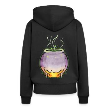 Pot en cuivre avec potion magique de sorcière Halloween - Sweat à capuche Premium bio Femme - noir - Dos - Julia (174cm)