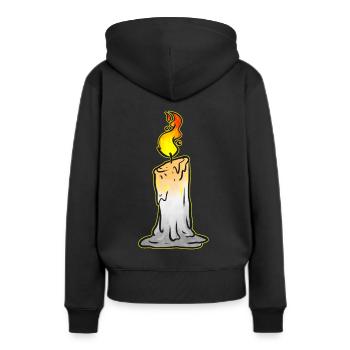 Bougie allumée Halloween - Sweat à capuche Premium bio Femme - noir - Dos - Julia (174cm)