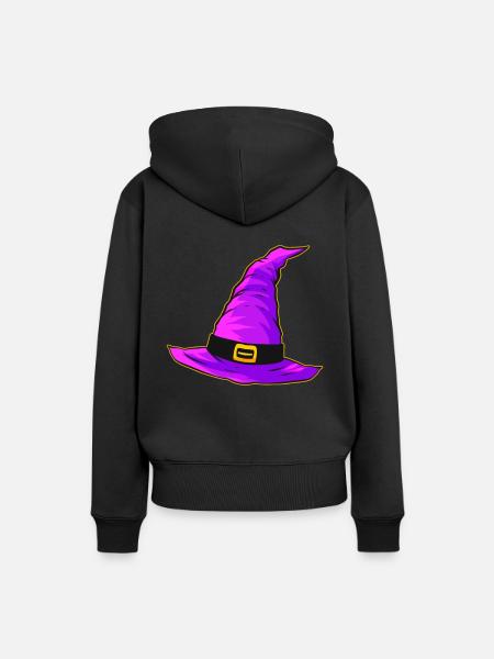 Chapeau de sorcière maléfique Purple Magic Hat Halloween - Sweat à capuche Premium bio Femme - noir