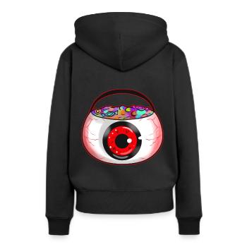 Sweet Bucket Scary Eye Sweets Collecting On - Frauen Premium Bio Hoodie - Schwarz - Hinten - Julia (174cm)
