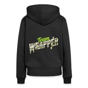 Team Wrapper Mummy Horde Halloween - Frauen Premium Bio Hoodie - Schwarz - Hinten - Julia (174cm)
