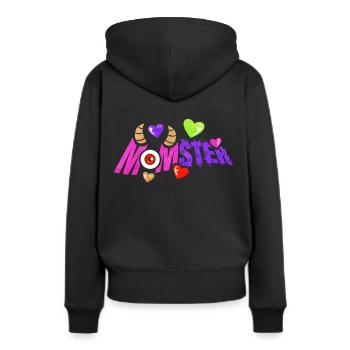 Momster One Eyed with Horns Moms Motif For - Women’s Premium Organic Hoodie - black - Back - Julia (174cm)