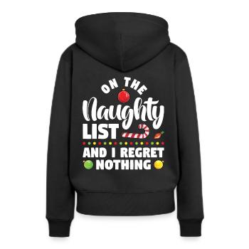 Sur la liste des vilains et je n’ai aucun regret - Sweat à capuche Premium bio Femme - noir - Dos - Julia (174cm)