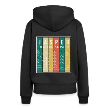 Parc national Jasper Canada Souvenir Mountains Cam - Sweat à capuche Premium bio Femme - noir - Dos - Julia (174cm)