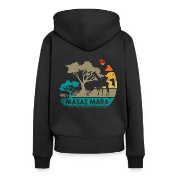 Masai Mara Safari Nationalreservat Kenia Serengeti - Frauen Premium Bio Hoodie - Schwarz - Hinten - Julia (174cm)
