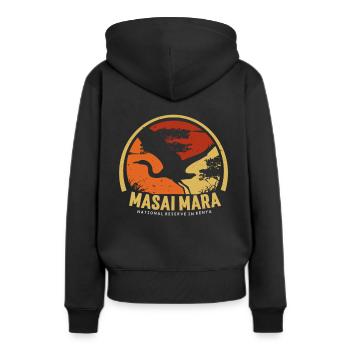 Masai Mara Nationalreservat Kenia Serengeti Wildti - Frauen Premium Bio Hoodie - Schwarz - Hinten - Julia (174cm)