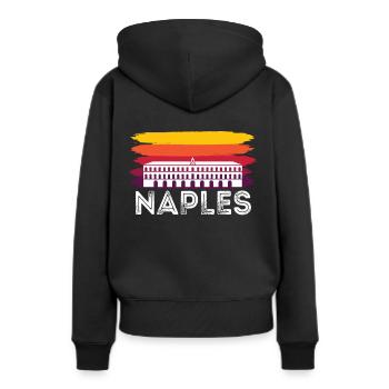Maison Italienne Naples Rétro Italie Naples - Sweat à capuche Premium bio Femme - noir - Dos - Julia (174cm)