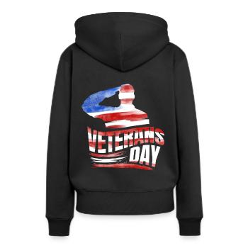 Salute For Our Troops US Flag 4th Of July - Frauen Premium Bio Hoodie - Schwarz - Hinten - Julia (174cm)