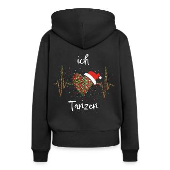 Tanzen Tänzer Tanzschule Christmas Weihnachtsmotiv - Frauen Premium Bio Hoodie - Schwarz - Hinten - Julia (174cm)