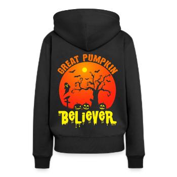 Cauchemar Citrouille Halloween Party Sorcière - Sweat à capuche Premium bio Femme - noir - Dos - Julia (174cm)
