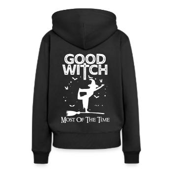 Hexenhafter Halloween-Party-Albtraum Fröhliche Hal - Frauen Premium Bio Hoodie - Schwarz - Hinten - Julia (174cm)