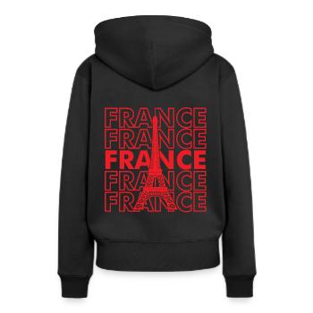 Frankreich Paris Eiffelturm Franzose Liebe Franzos - Frauen Premium Bio Hoodie - Schwarz - Hinten - Julia (174cm)