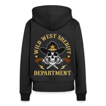 Sheriff West Department Skull Pistols Sheriff Star - Sweat à capuche Premium bio Femme - noir - Dos - Julia (174cm)