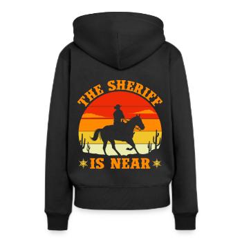 Cowboy Sheriff Pistols Sheriff Star Western - Sweat à capuche Premium bio Femme - noir - Dos - Julia (174cm)