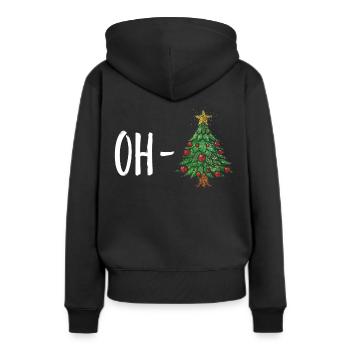 Oh arbre de Noël arbre de Noël arbre de Noël Arbre de Noël - Sweat à capuche Premium bio Femme - noir - Dos - Julia (174cm)
