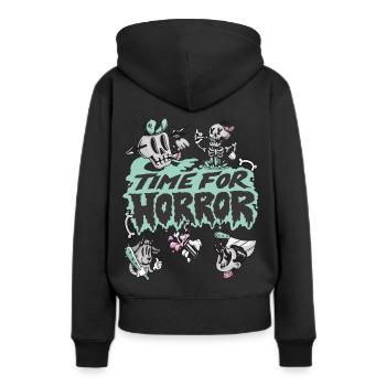 Time For Horror Undead Skeleton Halloween Party - Frauen Premium Bio Hoodie - Schwarz - Hinten - Julia (174cm)