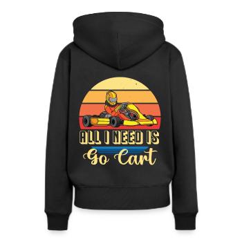 Go kart racing hippodrome Racer G - Sweat à capuche Premium bio Femme - noir - Dos - Julia (174cm)