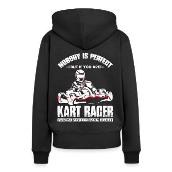 Kart Go-Kart fahren Rennbahn Fun Rennstrecke - Frauen Premium Bio Hoodie - Schwarz - Hinten - Julia (174cm)