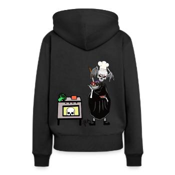 Art culinaire Horreur Halloween Witching Hour Cuisine - Sweat à capuche Premium bio Femme - noir - Dos - Julia (174cm)