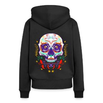 Sugar Skull Cinco De Mayo Day Of The Dead - Frauen Premium Bio Hoodie - Schwarz - Hinten - Julia (174cm)